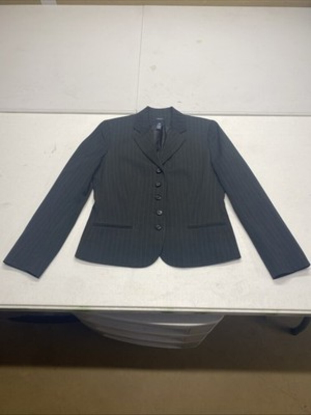Chaps Women's Black Pinstripe Blazer Jacket Size 10